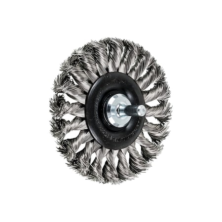 Pferd Mtd Knot Wheel, .014SSWre, 1/4"Shnk, 3-1/4 82948